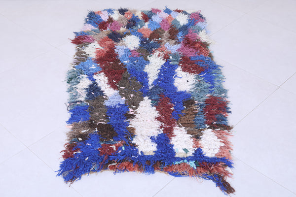Moroccan berber rug - Vibrant abstract shaggy design (2.5 X 4.7 Feet)