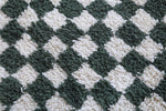 Handmade Green Checkered Round Moroccan Rug - Custom Wool Carpet