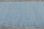 Moroccan Rug – Light Blue Handwoven with Fringe | 3 FT x 5.4 FT