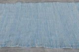 Moroccan Rug – Light Blue Handwoven with Fringe | 3 FT x 5.4 FT