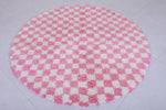 Moroccan round rug - checkered rug