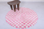 Moroccan round rug - checkered rug