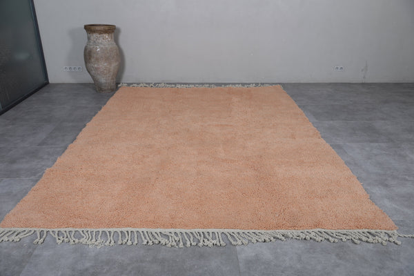 Pinkish orange custom Moroccan rug – Handmade solid design