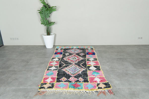 Colorful Moroccan carpet - 3.9 ft x 7.3 ft - Wool geometric rug