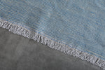 Moroccan Rug – Light Blue Handwoven with Fringe | 3 FT x 5.4 FT