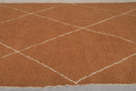 Brown Custom Moroccan Rug with White Striped Pattern