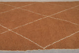 Brown Custom Moroccan Rug with White Striped Pattern