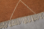 Brown Custom Moroccan Rug with White Striped Pattern