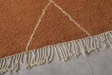 Brown Custom Moroccan Rug with White Striped Pattern