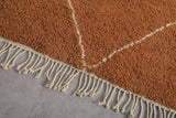 Brown Custom Moroccan Rug with White Striped Pattern