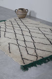 Vintage Moroccan Berber Rug – Handmade Wool, 3.9 FT X 5.6 FT | Timeless Tribal Pattern