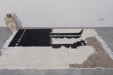 Handmade Beni Ourain Rug – 4.6 x 6.3 ft Modern Black and White Moroccan Wool Rug