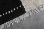 Handmade Beni Ourain Rug – 4.6 x 6.3 ft Modern Black and White Moroccan Wool Rug