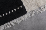 Handmade Beni Ourain Rug – 4.6 x 6.3 ft Modern Black and White Moroccan Wool Rug