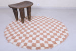 Round moroccan rug - feet beige rug