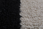 Handmade Beni Ourain Rug – 4.6 x 6.3 ft Modern Black and White Moroccan Wool Rug