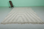 Handmade Moroccan Rug - 6.8 x 9.7 Ft, Subtle Gray and White Geometric Pattern