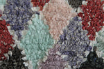 Pastel diamond Moroccan boucherouite rug – 3.7 ft x 8.2 ft