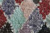 Pastel diamond Moroccan boucherouite rug – 3.7 ft x 8.2 ft