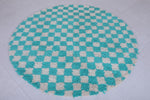 Moroccan round rug - checkered rug