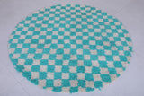 Moroccan round rug - checkered rug