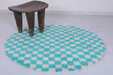 Moroccan round rug - checkered rug