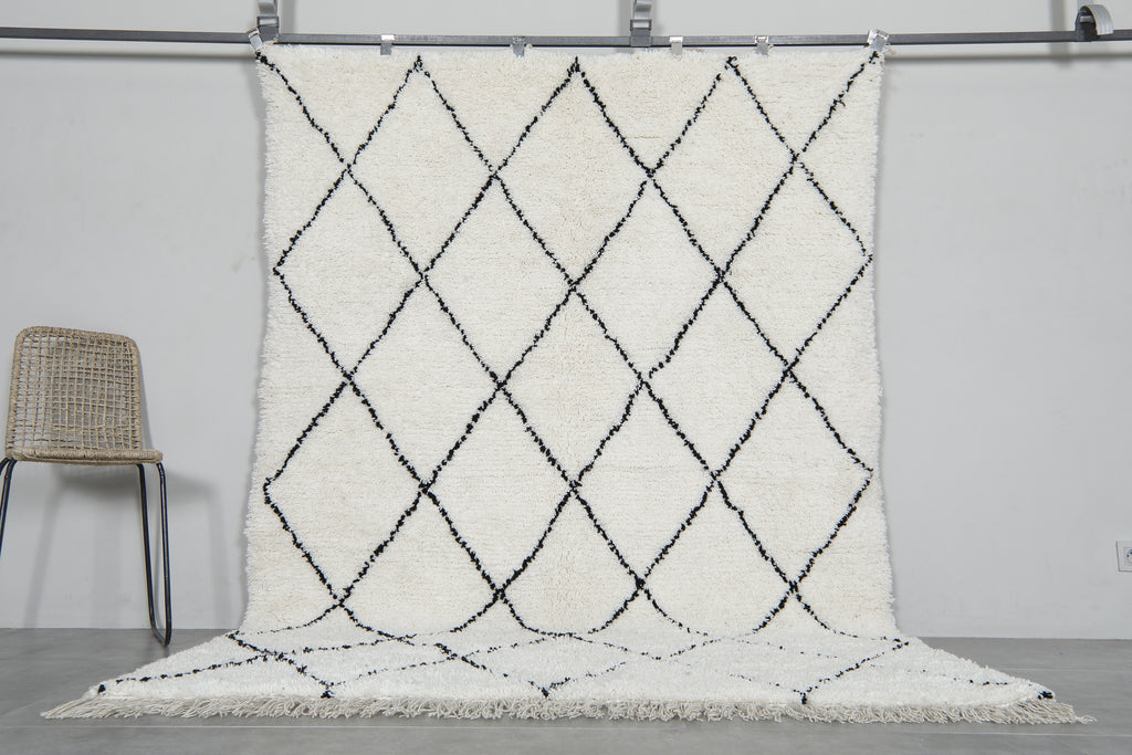 Handmade beni ourain Moroccan rug - Custom rug - Wool rug