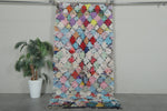 Colorful Diamond Patchwork Boucherouite Rug – 3.6 ft x 7.2 ft