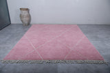 Pink Custom Moroccan Rug White striped Patterns