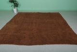 Handmade Moroccan Beni Ourain Rug – 10 x 10 FT, Solid Brown Wool