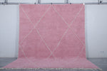 Pink Custom Moroccan Rug White striped Patterns