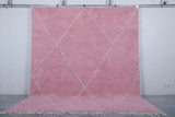 Pink Custom Moroccan Rug White striped Patterns