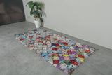 Colorful Diamond Patchwork Boucherouite Rug – 3.6 ft x 7.2 ft