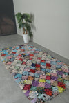 Colorful Diamond Patchwork Boucherouite Rug – 3.6 ft x 7.2 ft