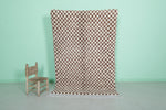Handmade Moroccan Berber Checkered Rug – 4.5 x 6.5 Feet
