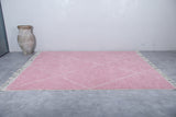 Pink Custom Moroccan Rug White striped Patterns