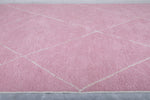 Pink Custom Moroccan Rug White striped Patterns