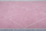 Pink Custom Moroccan Rug White striped Patterns