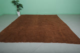 Handmade Moroccan Beni Ourain Rug – 10 x 10 FT, Solid Brown Wool