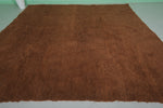 Handmade Moroccan Beni Ourain Rug – 10 x 10 FT, Solid Brown Wool