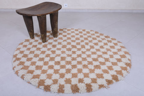 Moroccan round rug - checkered rug