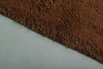 Handmade Moroccan Beni Ourain Rug – 10 x 10 FT, Solid Brown Wool