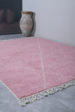 Pink Custom Moroccan Rug White striped Patterns