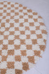 Moroccan round rug - checkered rug