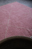 Pink Custom Moroccan Rug White striped Patterns