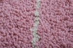 Pink Custom Moroccan Rug White striped Patterns