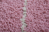 Pink Custom Moroccan Rug White striped Patterns