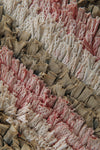 Soft Rose & Beige Striped Moroccan Boucherouite Rug – 3.2 ft x 7.3 ft