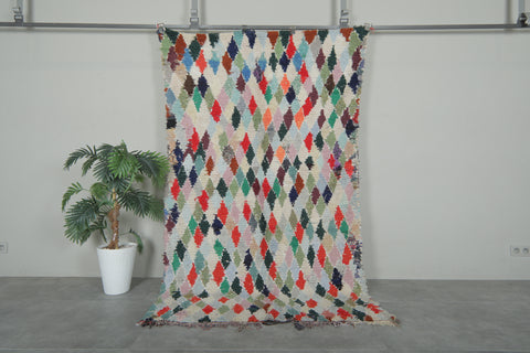 Multicolor Diamond Vintage Moroccan Rug – 4.6 ft x 7.9 ft