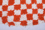 Moroccan Round Rug - Handmade Checkered Orange Rug